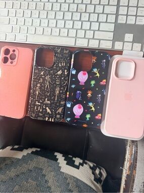 Apple iPhone Silicone and Printed Case Lot in Pink, Black, and Multicolor